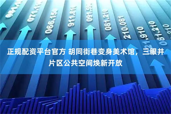 正规配资平台官方 胡同街巷变身美术馆，三眼井片区公共空间焕新开放